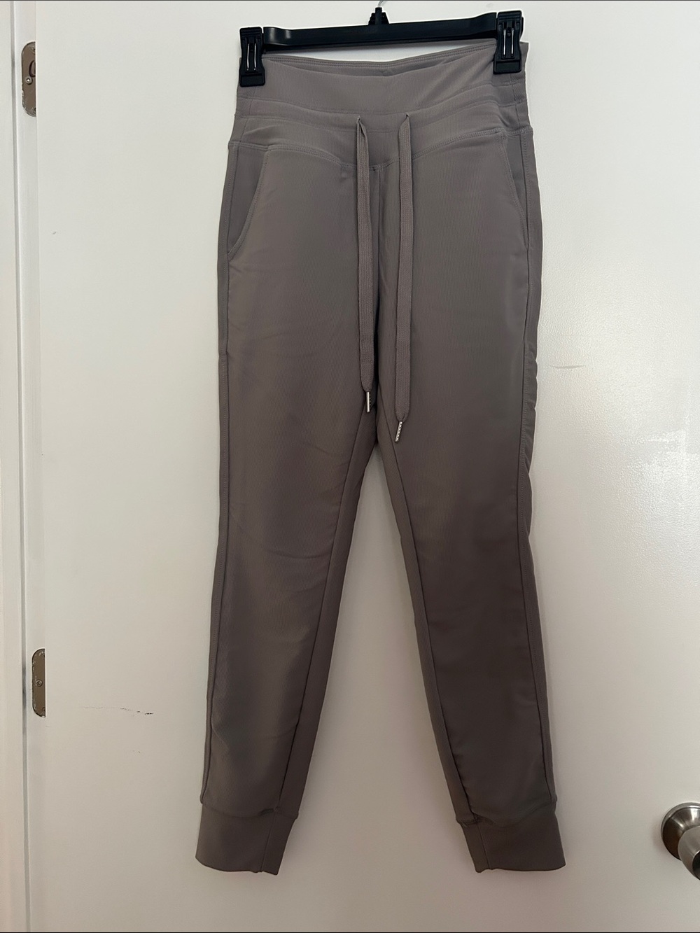 Gray Jogger Pants with Drawstring Waist